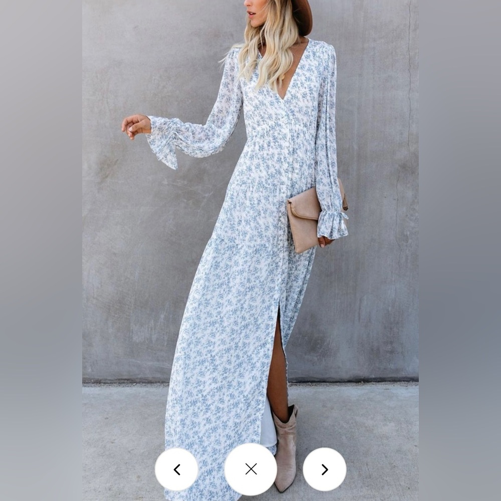 LONG SLEEVE BUTTON DOWN MAXI DRESS XL